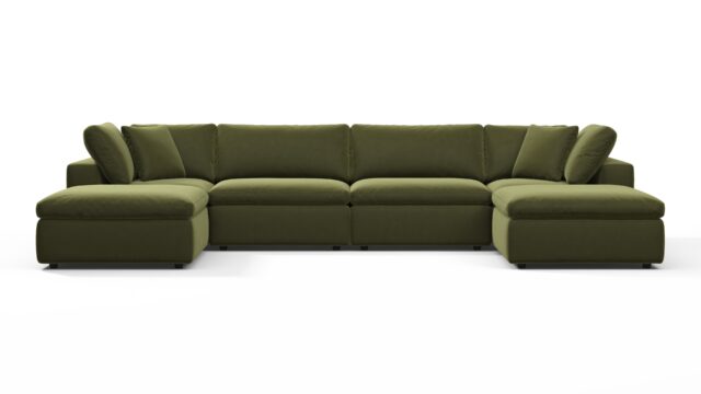 The Sky – Spruce Luxe Velvet, Sectional (Double Chaise)
