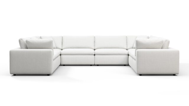The Sky – White Linen, Sectional (Eight Seater)