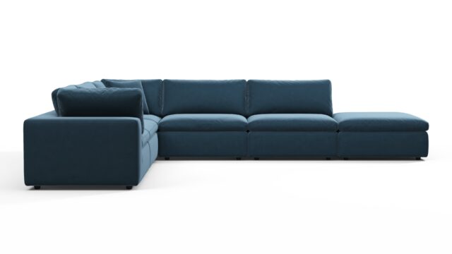 The Sky – Prussian Blue Luxe Velvet, Sectional (Left Corner)