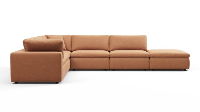 The Sky – Tan Vegan Leather, Sectional (Left Corner)