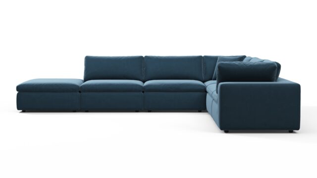 The Sky – Prussian Blue Luxe Velvet, Sectional (Right Corner)
