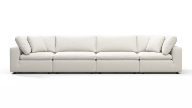 The Sky – Oatmeal Brushed Weave, Four Seater Sofa