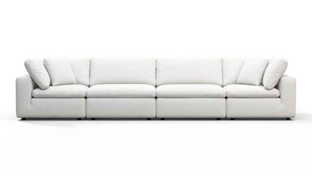 The Sky – White Linen, Four Seater Sofa
