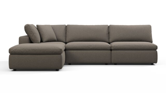 The Sky – Coffee Brushed Weave, Sectional (Left Chaise)
