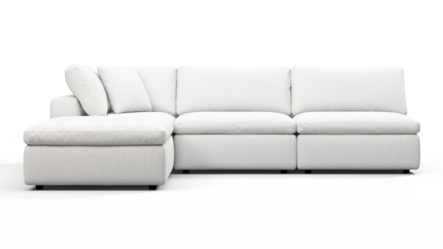 The Sky – White Linen, Sectional (Left Chaise)