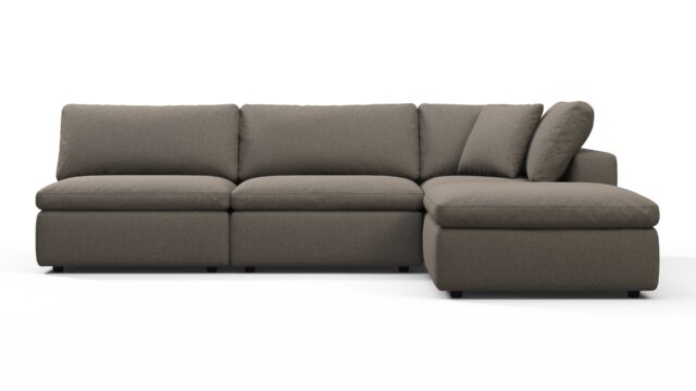 The Sky – Coffee Brushed Weave, Sectional (Right Chaise)