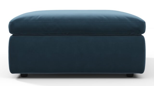 The Sky – Prussian Blue Luxe Velvet, Ottoman