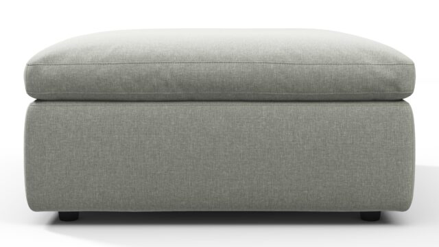 The Sky – Soft Gray Brushed Weave, Ottoman