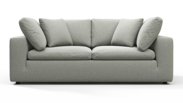 The Sky – Soft Gray Brushed Weave, Two Seater Sofa