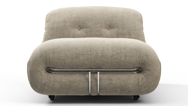 The Soriana – Beige Gray Chenille, Deep Lounge Chair