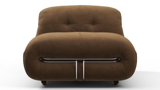 The Soriana – Brown Vegan Suede, Deep Lounge Chair