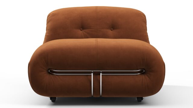 The Soriana – Burnt Orange Vegan Suede, Deep Lounge Chair