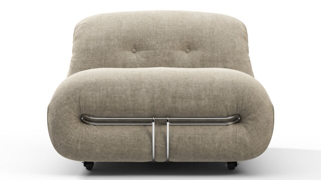 The Soriana – Beige Gray Chenille, Lounge Chair