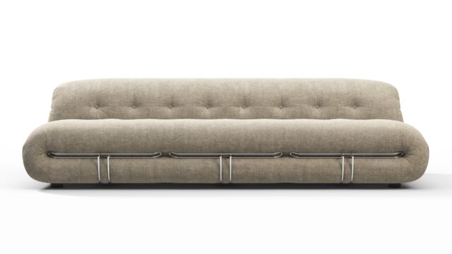 The Soriana – Beige Gray Chenille, Three Seater Sofa