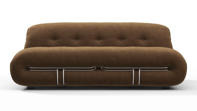 The Soriana – Brown Vegan Suede, Two Seater Sofa