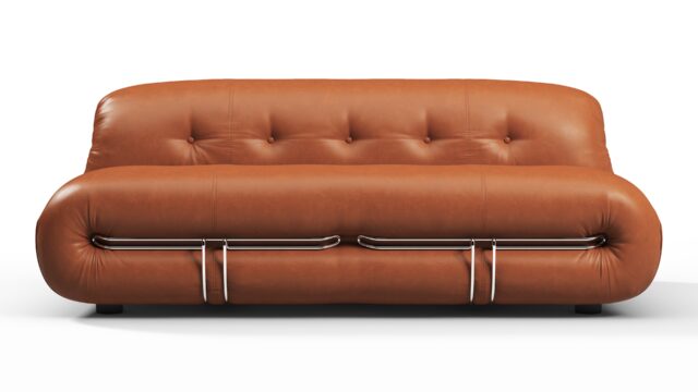 The Soriana – Tan Premium Leather, Two Seater Sofa