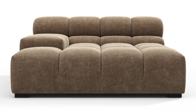 The Tufty – Cappuccino Brown Chenille, Deep Large Armrest (Left)