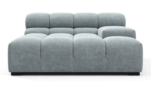 The Tufty – Cerulean Chenille, Deep Large Armrest (Right)