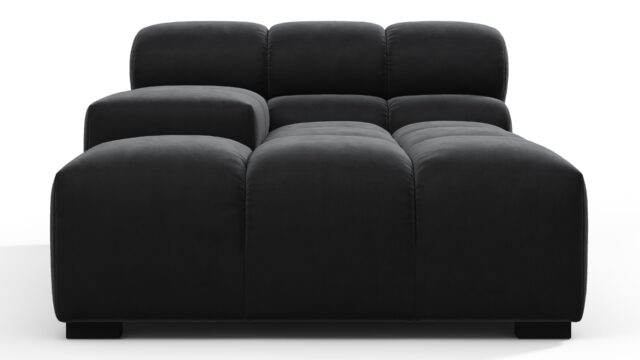 The Tufty – Black Velvet, Deep Armrest (Left)