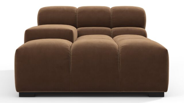 The Tufty – Mocha Velvet, Deep Armrest (Left)