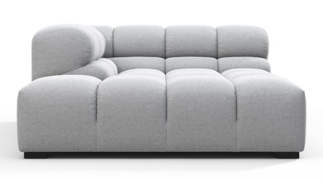 The Tufty – Light Gray Wool, Deep Corner Half (Left)