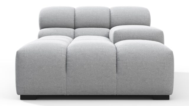 The Tufty – Light Gray Wool, Deep Armrest (Right)