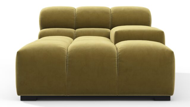 The Tufty – Olive Gold Velvet, Deep Armrest (Right)
