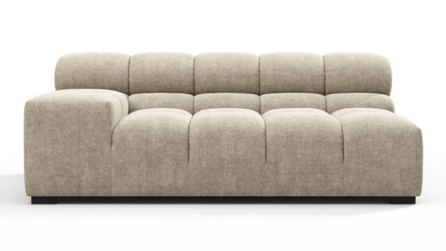 The Tufty – Beige Gray Chenille, Extra Large Armrest (Left)