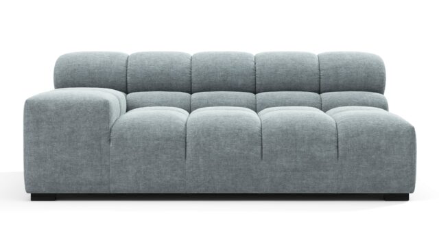 The Tufty – Cerulean Chenille, Extra Large Armrest (Left)