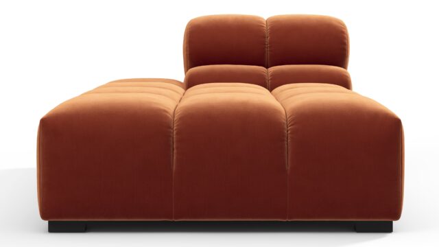 The Tufty – Spice Velvet, Armless Chaise (Left)
