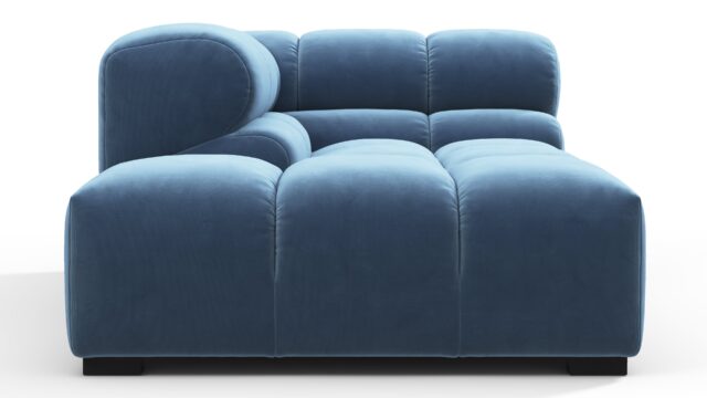 The Tufty – Aegean Blue Velvet, Corner Half (Left)