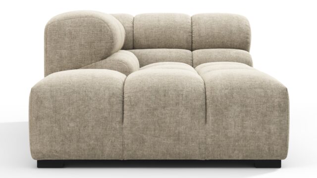 The Tufty – Beige Gray Chenille, Corner Half (Left)