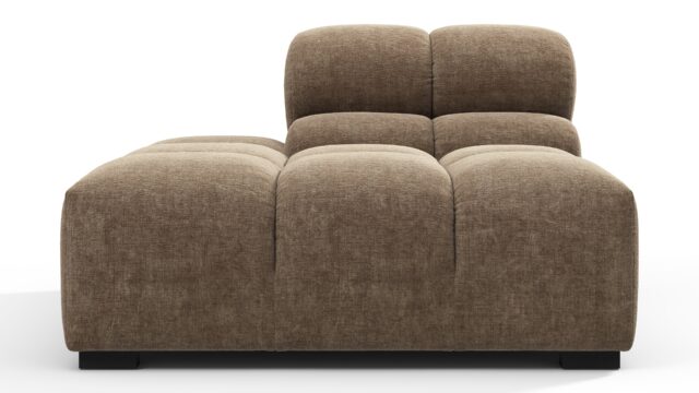 The Tufty – Cappuccino Brown Chenille, End Armless (Left)