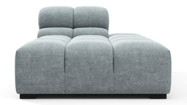 The Tufty – Cerulean Chenille, Armless Chaise (Right)