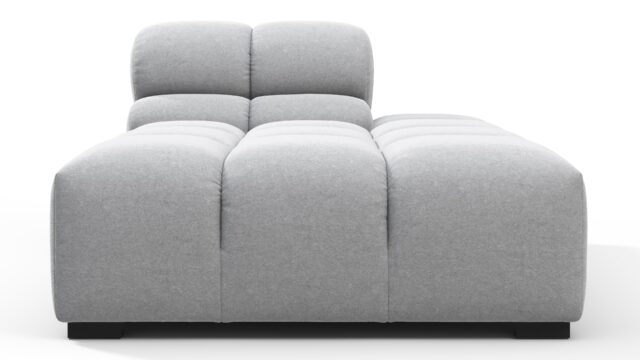 The Tufty – Light Gray Wool, Armless Chaise (Right)