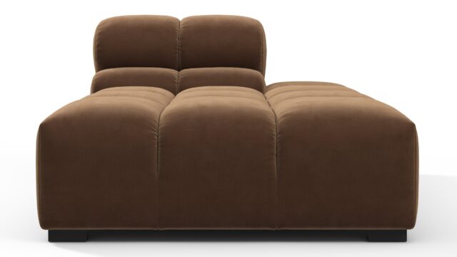 The Tufty – Mocha Velvet, Armless Chaise (Right)