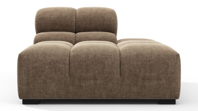 The Tufty – Cappuccino Brown Chenille, End Armless (Right)