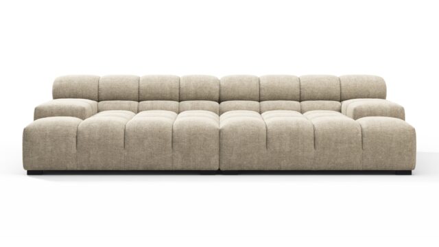 The Tufty – Beige Gray Chenille, Extra Deep Sofa – Sectional