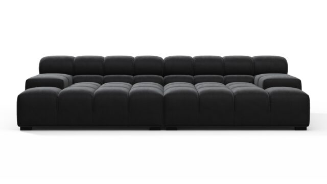 The Tufty – Black Velvet, Extra Deep Sofa – Sectional