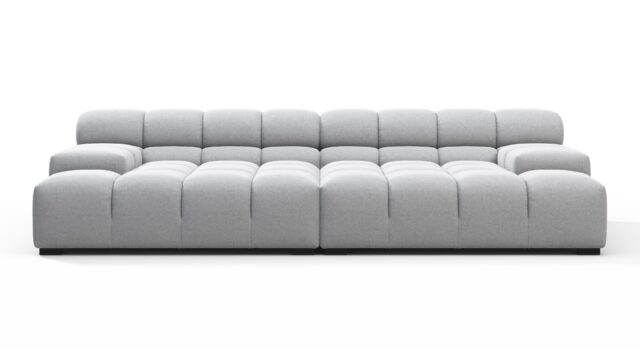 The Tufty – Light Gray Wool, Extra Deep Sofa – Sectional