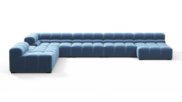The Tufty – Aegean Blue Velvet, Extra Large Corner (Left) – Sectional