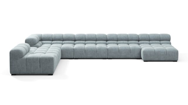 The Tufty – Cerulean Chenille, Extra Large Corner (Left) – Sectional