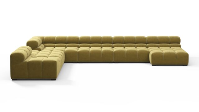 The Tufty – Olive Gold Velvet, Extra Large Corner (Left) – Sectional