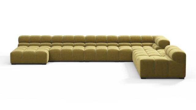 The Tufty – Olive Gold Velvet, Extra Large Corner (Right) – Sectional