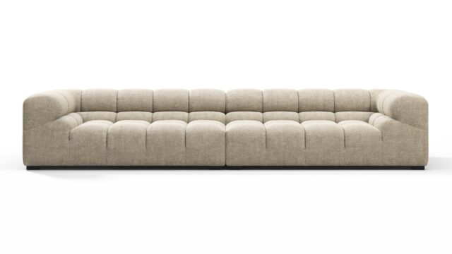 The Tufty – Beige Gray Chenille, Extra Large Sofa – Sectional