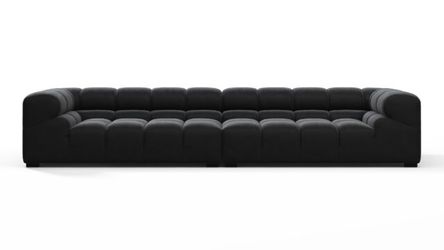 The Tufty – Black Velvet, Extra Large Sofa – Sectional
