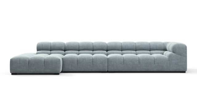 The Tufty – Cerulean Chenille, Sectional Large Chaise (Left)