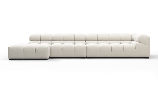 The Tufty – Oatmeal Brushed Weave, Sectional Large Chaise (Left)