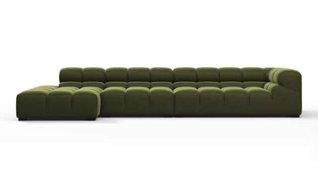 The Tufty – Thyme Luxe Velvet, Sectional Large Chaise (Left)