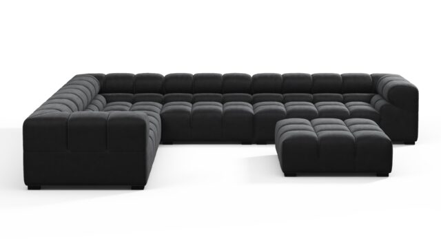 The Tufty – Black Velvet, Large Corner (Left) – Sectional